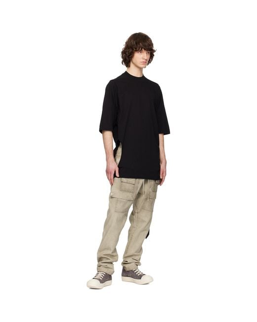 Rick Owens Natural Temple Creatch Denim Cargo Pants for men