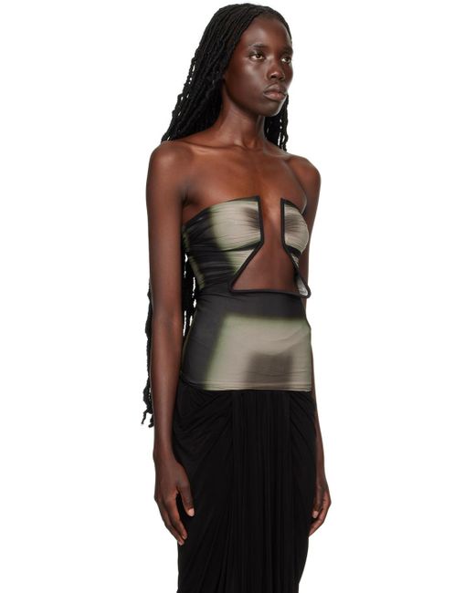 Rick Owens Black Green Prong Camisole