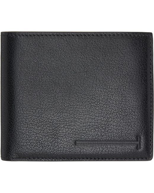 Tom Ford Black Elongated T Line Money Clip Wallet for men