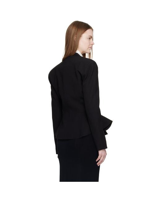 Mugler Black Flared Wool Jacket
