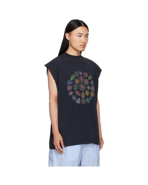 Balenciaga Blue Spiral Crest T-Shirt for men