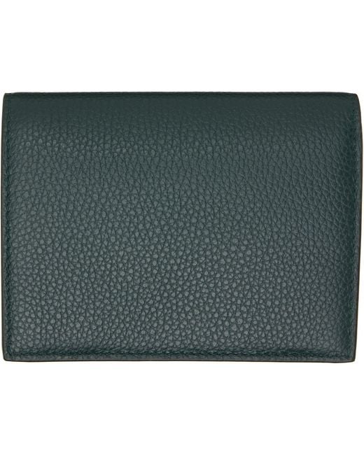 Marni Green Mending' Leather Bifold Wallet for men