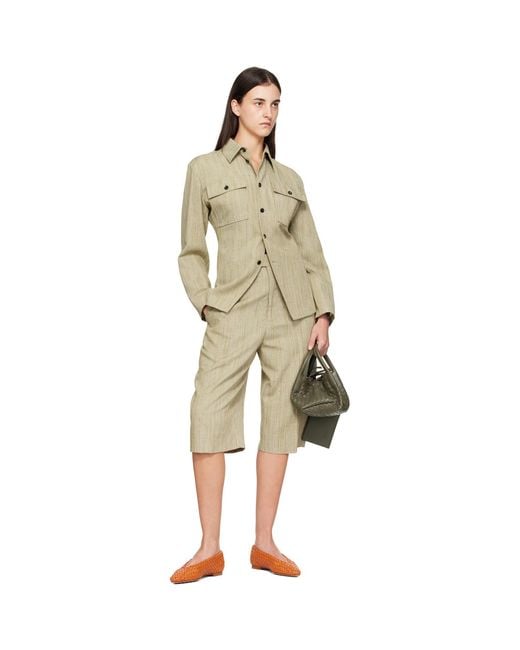 Bottega Veneta Black Khaki Small Pinacoteca Bag