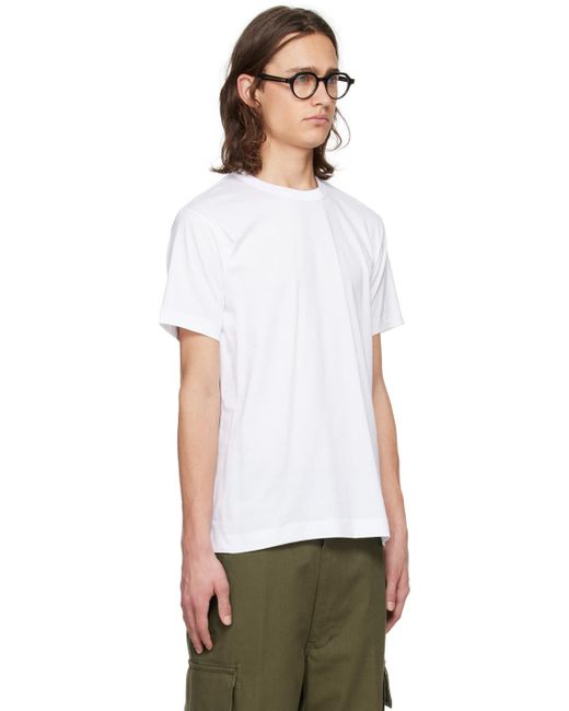 メンズ Comme des Garçons ホワイト クルーネックtシャツ White