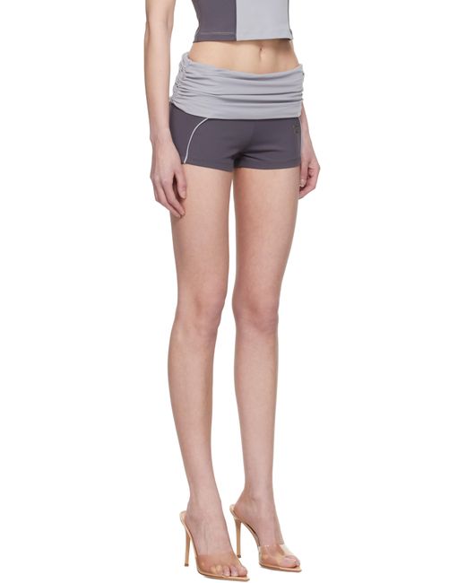 M I S B H V Black Lycra Wrapped Sport Shorts
