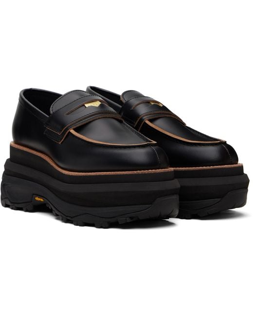 Sacai Black Platform Loafers for men