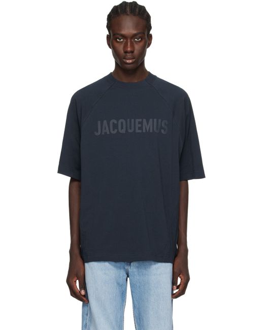 Jacquemus Blue Navy 'le T-shirt Typo' T-shirt for men