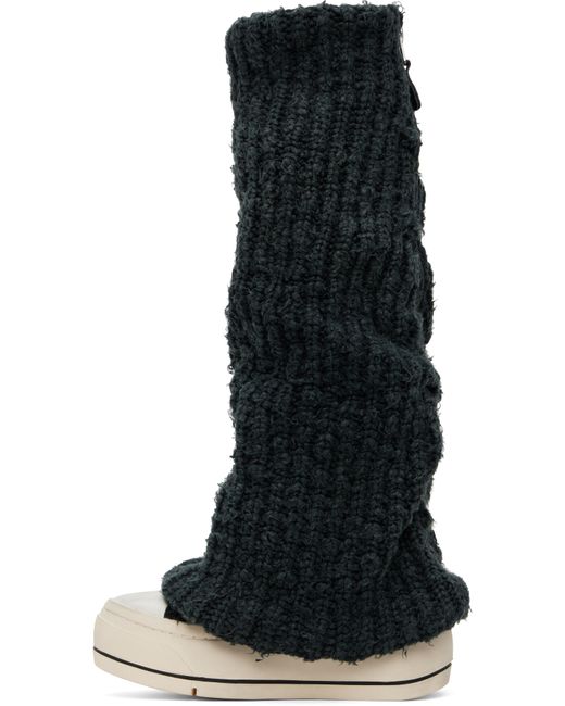 R13 ブラック Kurt ウォーマー ハイカットスニーカー Black