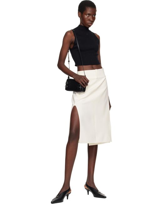 Courreges ブラック Light Rib モックネック クロップド トップス Black