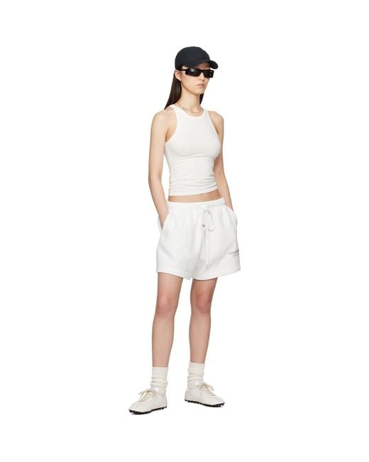 Fear Of God White Soccer Fleece Shorts