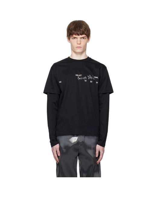 HELIOT EMIL Black Fulgens Longsleeve T-Shirt for men
