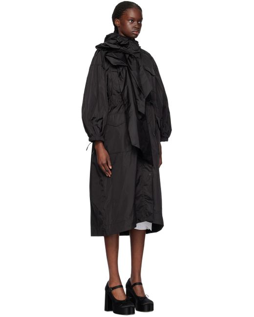 Manteau noir à appliqué Simone Rocha en coloris Black