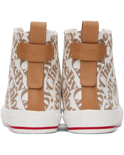 See By Chloé Black White & Taupe Aryana Sneakers