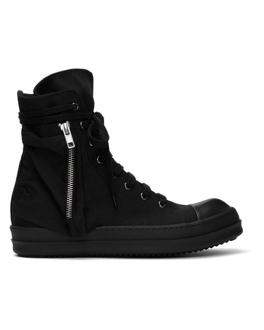 Mens Shoes Trainers High-top trainers Rick Owens Leather High-top Sneakers in Black for Men 