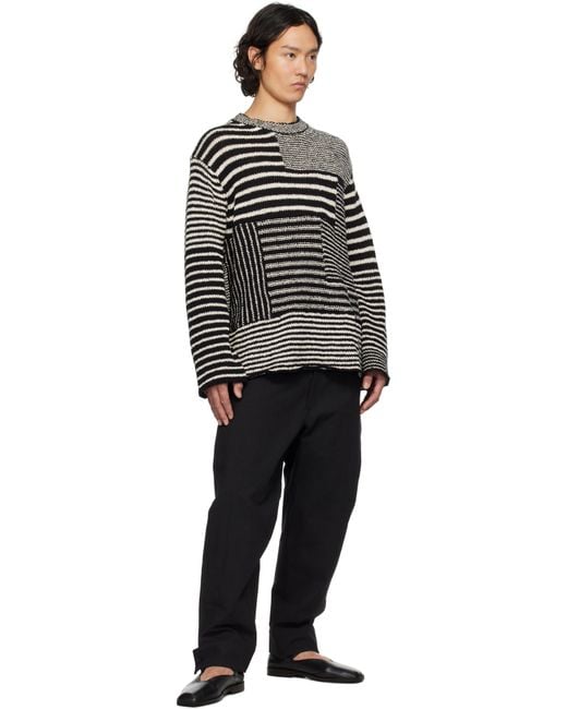 Yohji Yamamoto Black Belted Hem Trousers for men