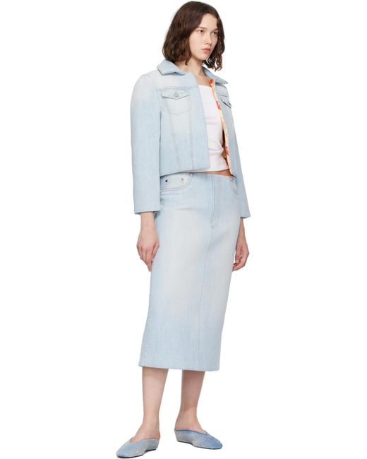 Acne White Padded Denim Jacket