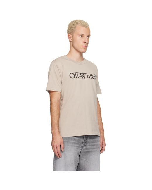 Off-White c/o Virgil Abloh Gray Big Bookish Regular T-Shirt for men