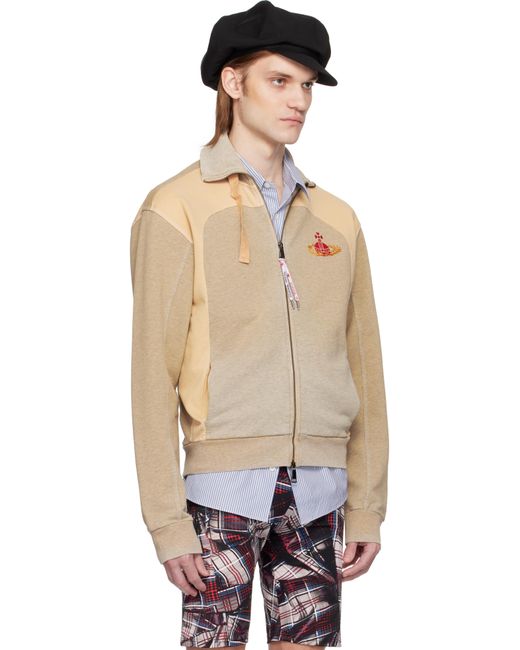 Vivienne Westwood グレーとベージュのジップアップジャージ L メンズ Vivienne Westwood グレー＆ベージュ Alien トラックジャケット
