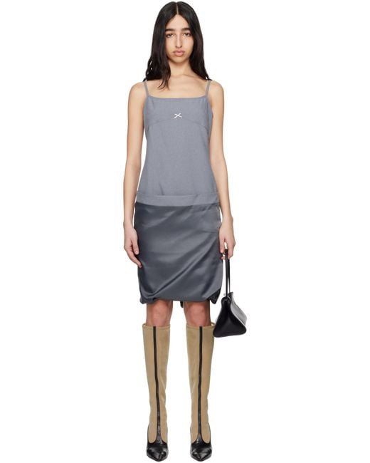 Commission Black Fold-Up Slip Midi Dress