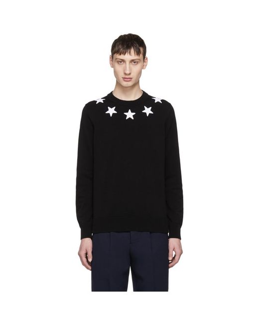 Givenchy Black And White Stars Sweater for men