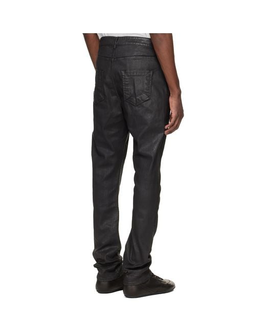 Rick Owens Black Temple Detroit Cut Jeans for men
