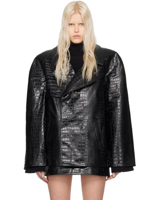 Manteau jackie noir en cuir synthétique Frankie Shop pour homme en coloris Black