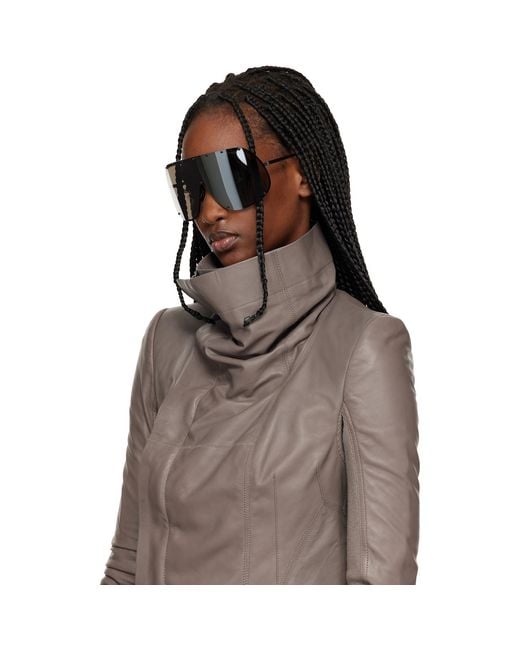 Rick Owens Black Temple Mask Sunglasses