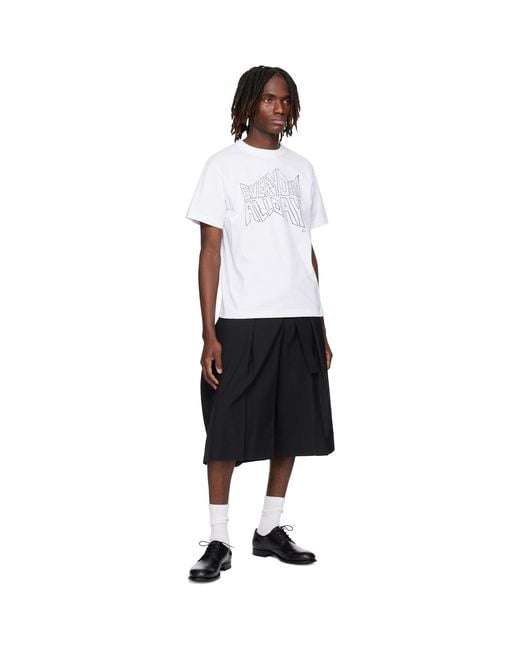 Sacai White 'Geoff Print T-Shirt for men