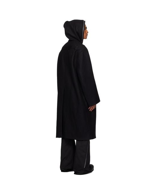 Rick Owens Black Concordians Mac Coat for men