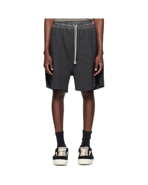 Rick Owens Black Tower Long Boxers Shorts for men