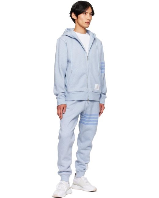 Thom Browne Blue Classic Loopback 4-Bar Sweatpants for men