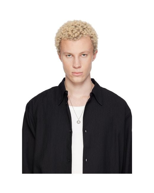 Emanuele Bicocchi White Logo Scudo Necklace for men