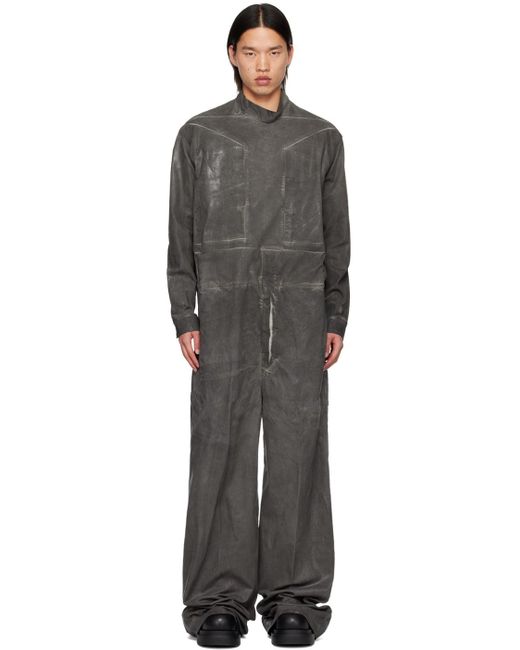 メンズ Rick Owens グレー Lido フライトスーツ オールインワン Black