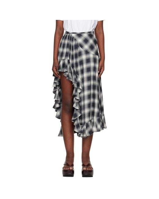 Collina Strada Black Lightweight Flannel Florist Midi Skirt