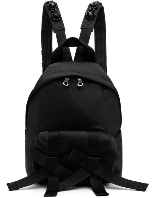 Simone Rocha Black Beaded Utility Bow Backpack