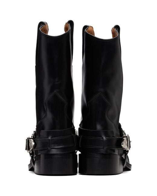 Toga Black Hard Leather Boots