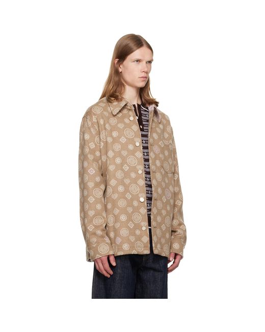 Casablanca Brown Monogram Wool Overshirt for men