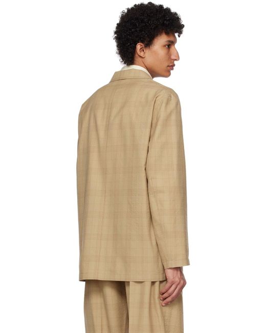 Lemaire Natural Khaki Double-breasted Blazer for men