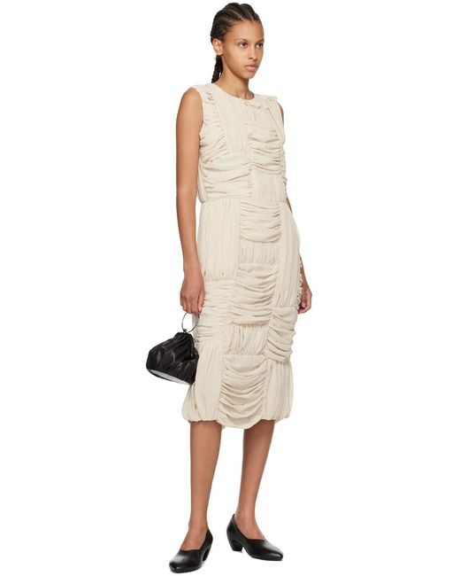 Robe midi à effet ruché Comme des Garçons en coloris Black