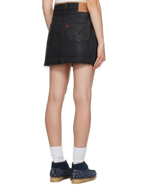Mini-jupe icon noire en denim Levi's en coloris Black