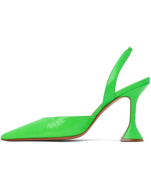 AMINA MUADDI Green Holli Sling Heels