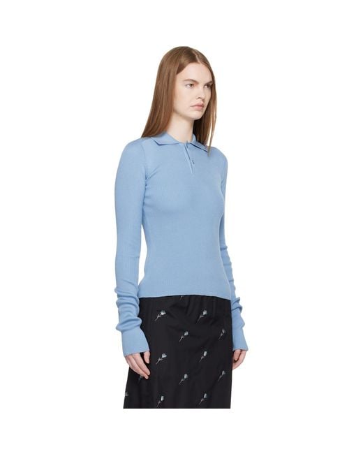Rier Blue Fine Rib Polo