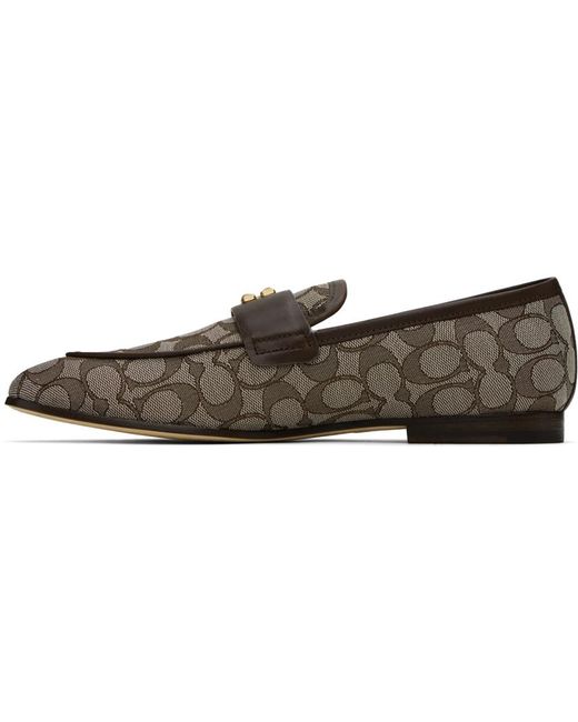 COACH Black Brown Sculpted Signature Loafers for men