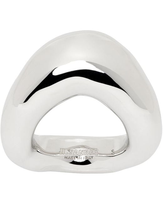 Jil Sander Multicolor Silver Band Ring