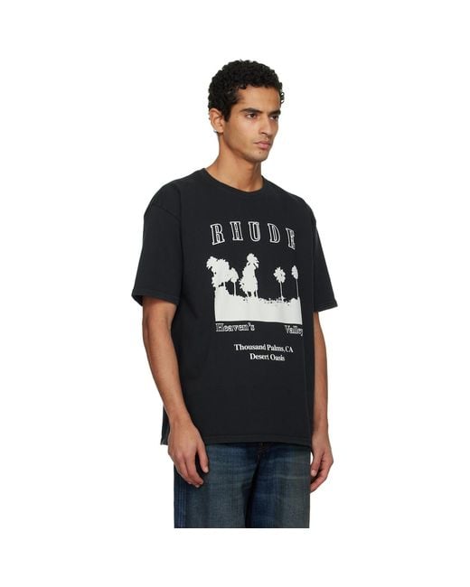 Rhude Black 'Thousand Palms' T-Shirt for men
