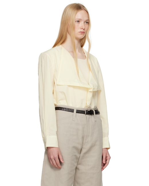 Lemaire イエロー Soft Collar ブラウス Natural
