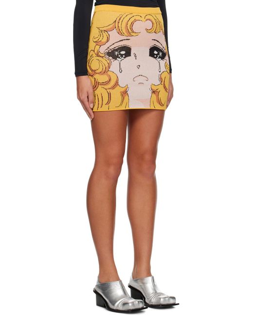 Pushbutton Yellow Crying Girl Miniskirt