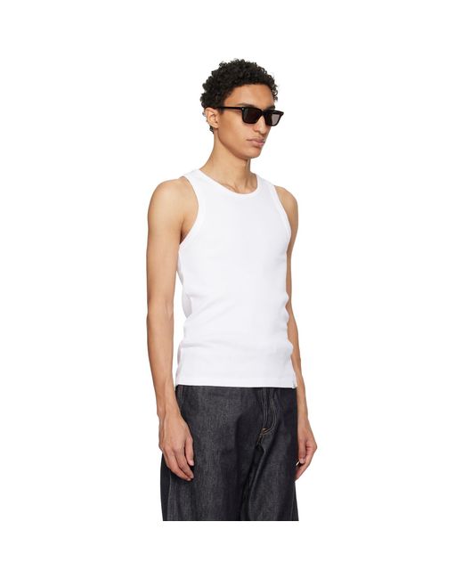 Merz B. Schwanen Iconic Ribbed Cotton Tank Top in White for Men | Lyst