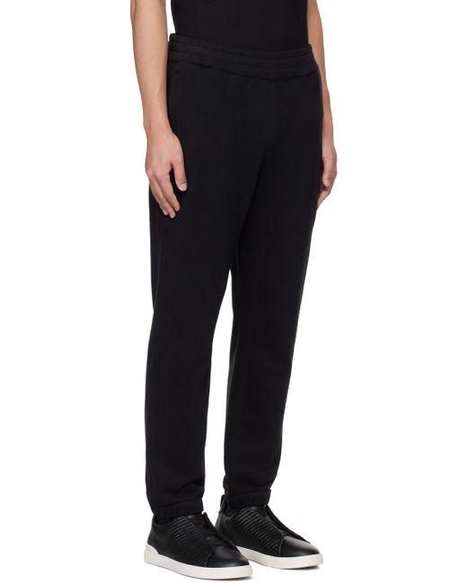Pantalon de survêtement noir à logo contrecollé Zegna pour homme en coloris Black