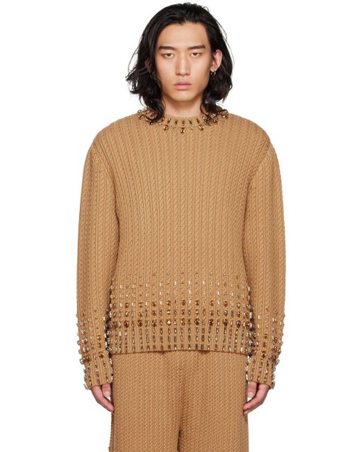 Burberry Crystal cut Sweater in Brown for Men Lyst